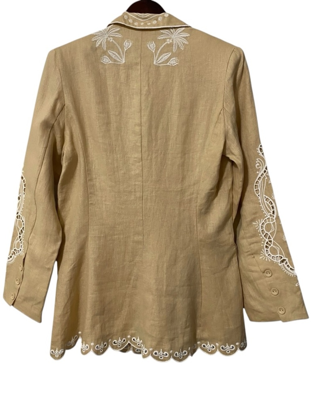 NWT FARM Rio OVERSIZE Embroidered Linen Blazer SIze XS - Picture 8 of 10